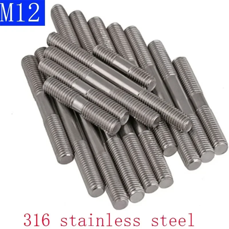 M12 -1.75 40mm - 150mm Double End Thread 316 Stainless Steel Tight Adjustable Push Rod Stud screws bolts