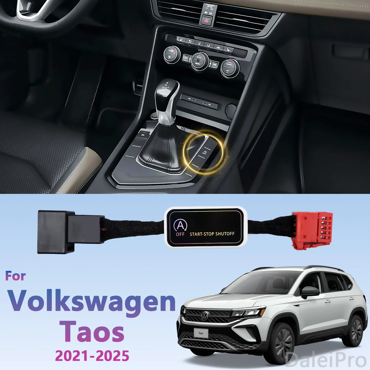 Disabler de parada de arranque automático para VW Volkswagen Taos 2021-2024 2025, sistema de arranque de parada automática del motor, enchufe del Sensor de Control del dispositivo de apagado