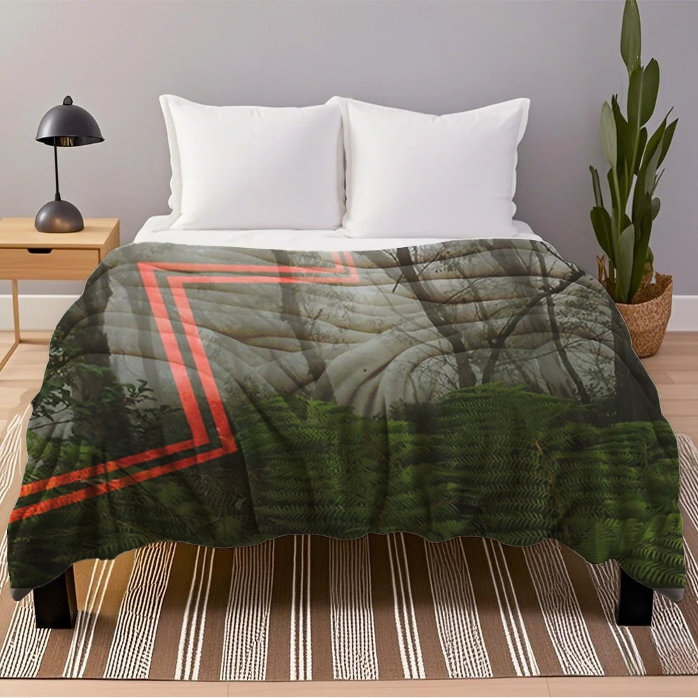 

Seasonal Decor Flannel Blankets Endless Tune Bedsheet Duvet Cover Geometric Pattern Ultra-Soft Touch Blanket For Pets Travel