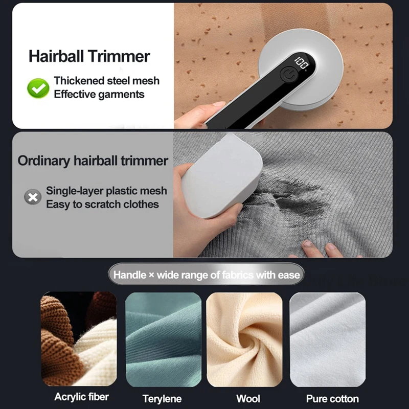 Elektrische epilator Oplaadbaar digitaal display Stofscheerapparaat Thuis Trui Ontharing Trimmer