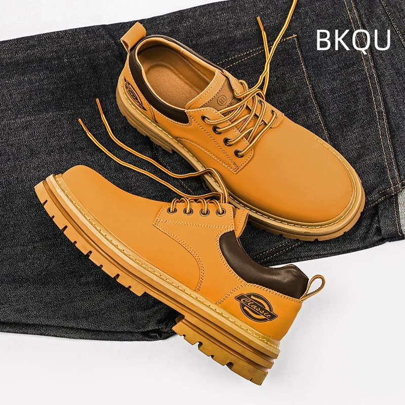 Low Cut Boots for Men Non-slip Round Toe Trendy All-match Fashion Wear-Resistant Breathable Casual Boots Spring Autumn Main