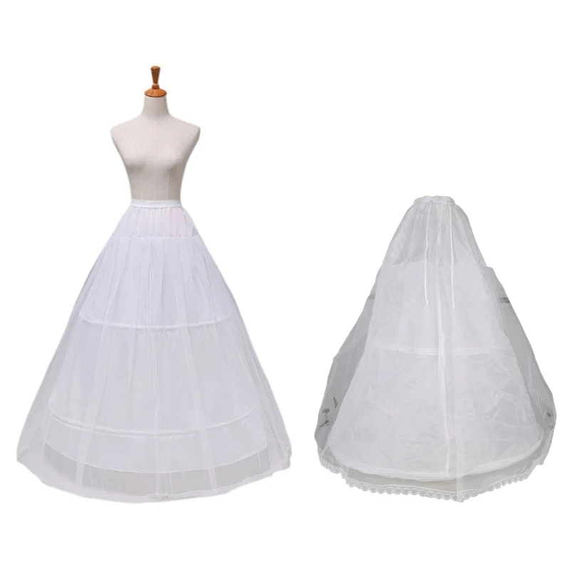 

2 Hoops 1-layer Yarn Skirt Bride Bridal Wedding Dress Support Petticoat Women Co