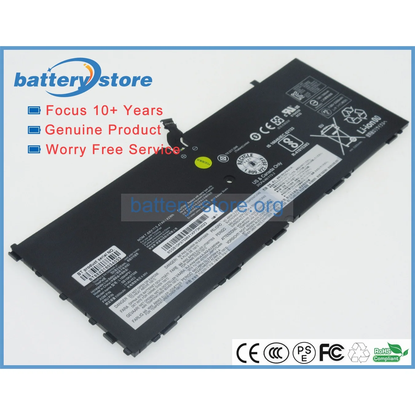 Genuine laptop batteries for 01AV454,SB10K97599,L16L4P91,L16M4P91,L16S4P91,5B10W13919,SB10T83162,SK10K97599,7.72V,4 cell