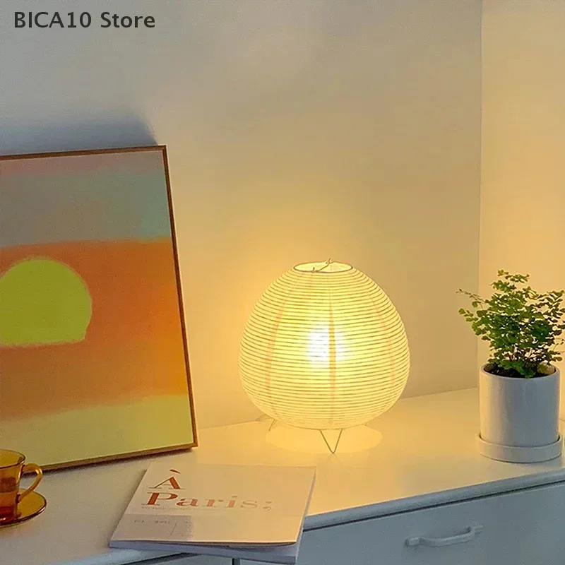 Japanese Lantern Led Table Lamp Living Room Bedroom Bedside Rice Paper Lights Study Homestay Art Creative Decor Table Lights