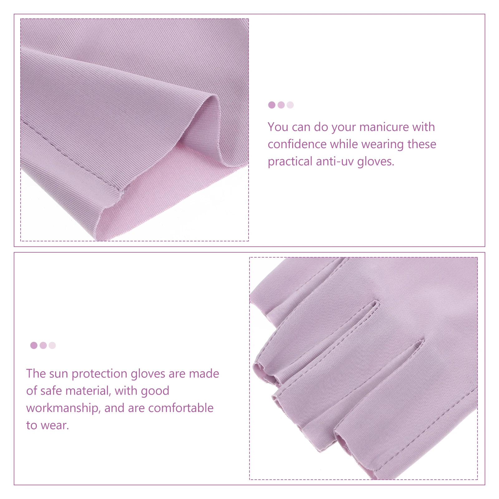 

2Pairs Nail Anti Gloves Sun Protection Fingerless Gloves for Gel Nail Manicure Protective Breathable Safe Material