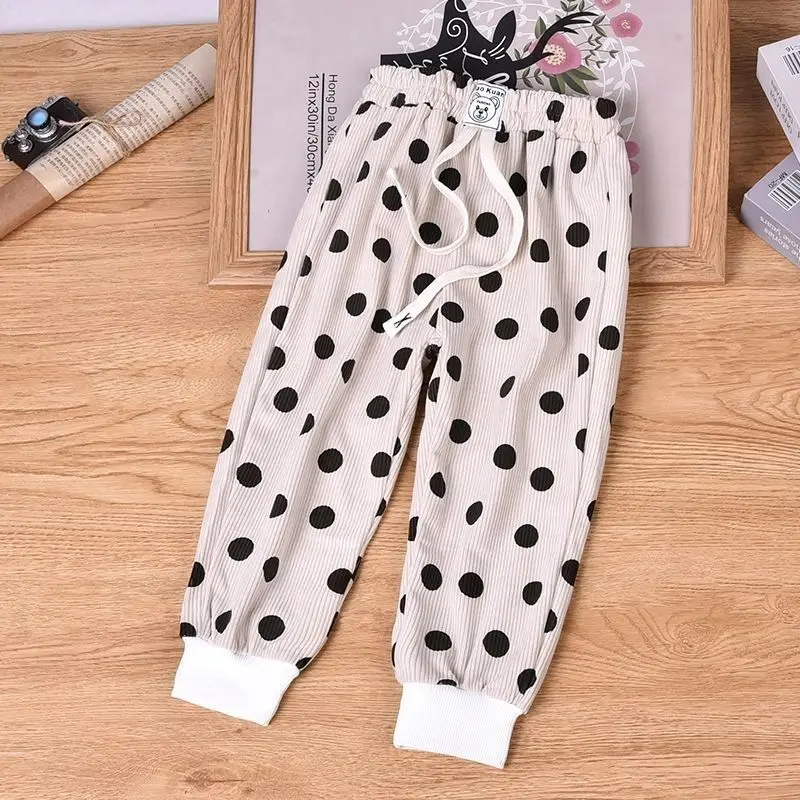 Fall Winter Warm High Waist Kids Harem Pants Baggy Print 1-6 Years Boys/Girls Thick Pantalones Casual Children Trousers New