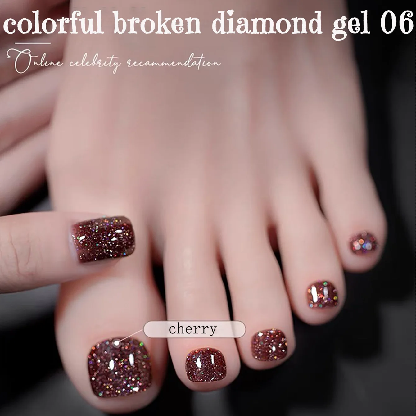 1-8 Stück PSK Glänzender Bunter Gebrochener Diamant Gel-Nagellack 2026 Neu Aufhellender Glitzer Rosa Blau Rot Gel-Nagelkunst Nagelzubehör – Detail 8