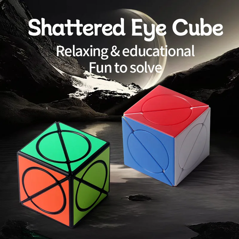 ZEPUZZLES Cubo per occhi infrangiti Cubo magico senza adesivo Cubo magico professionale a forma strana Puzzle Giocattoli Regalo per bambini Cubo Magico