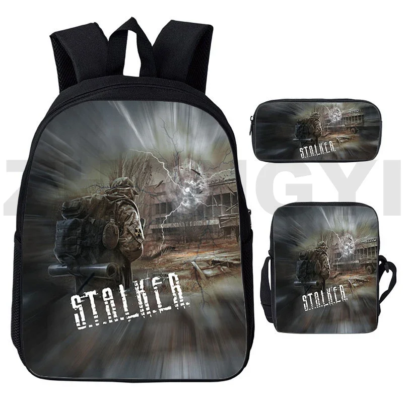 S.T.A.L.K.E.R. 2 Heart of 3D Backpacks 12/16 Inch Shooting Stalker 2 Mens Bookbag Canvas Backpack Women Kids School Bags 2022