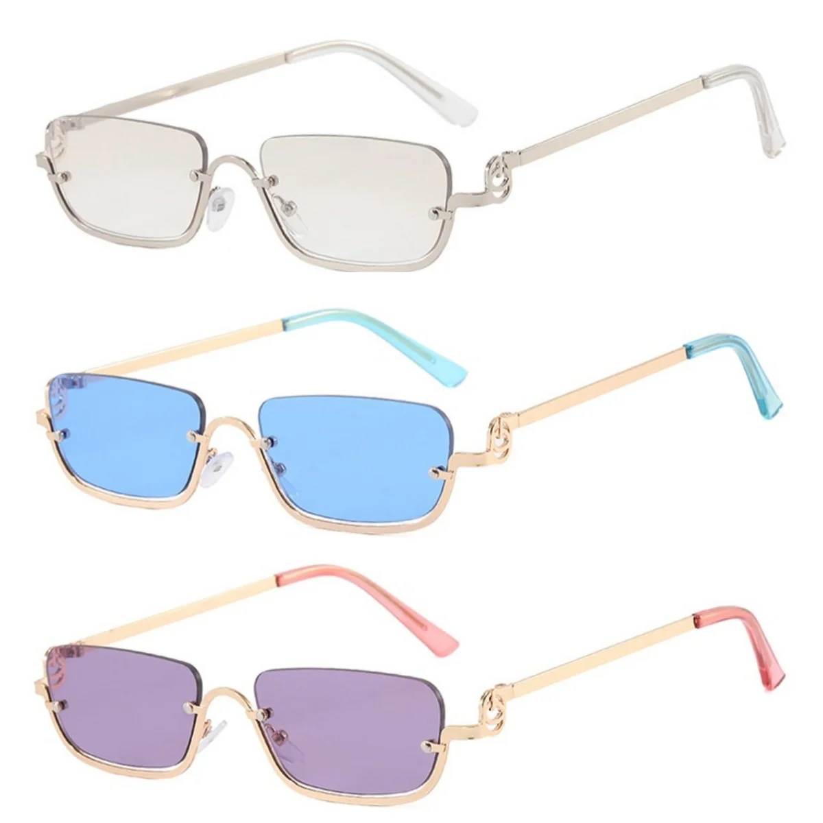 Gafas de sol cuadradas de Metal antiultravioleta, montura pequeña, gafas de conducción Unisex, accesorio informal de ropa de calle para hombres y mujeres