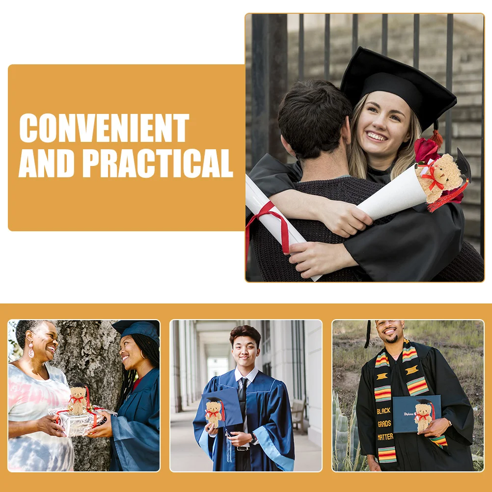 2Pcs Graduation Bear Soft Doctor Bear Stuffed Animal Gift Graduation Ceremony Graduate Present Grad Animal Stuffed Animals