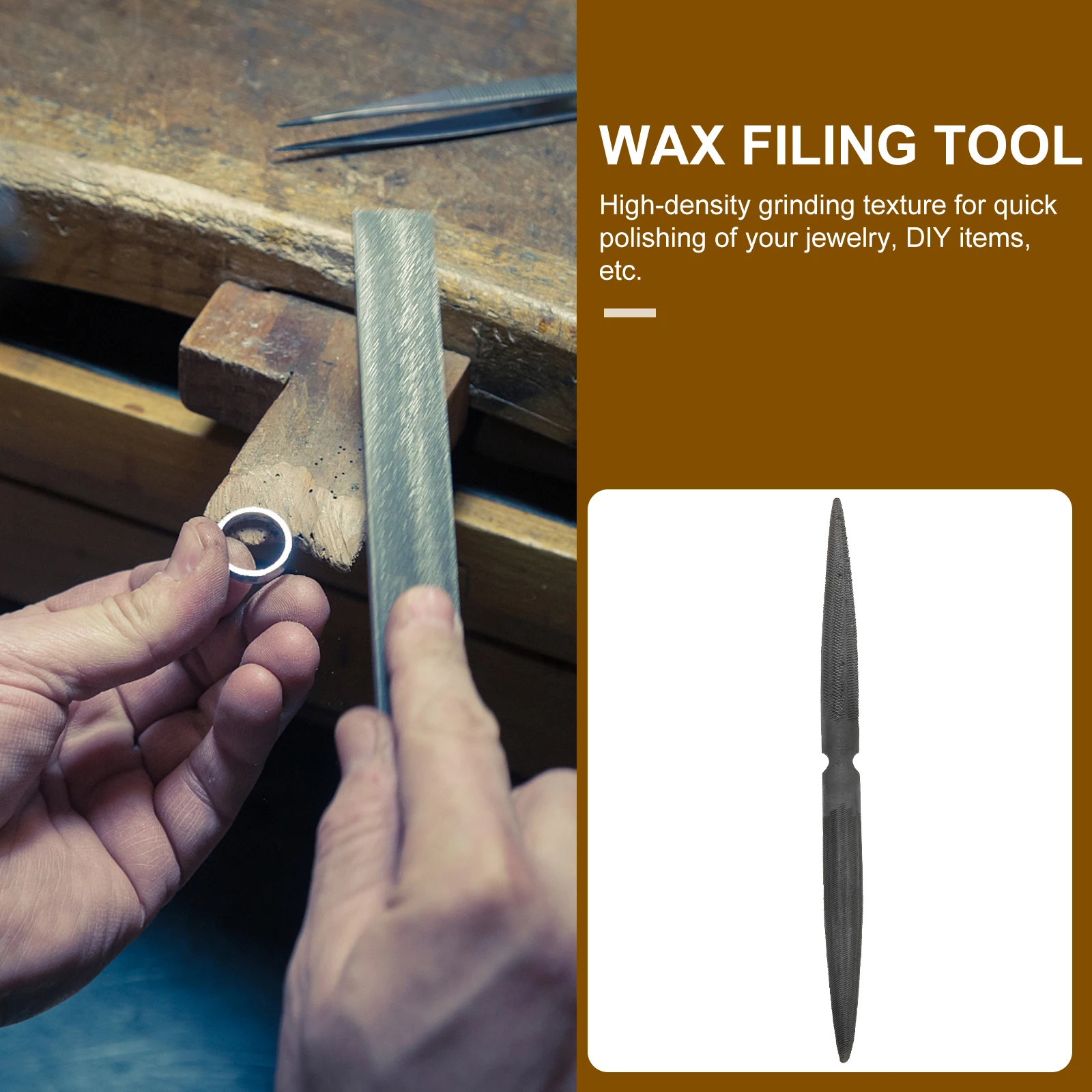 

Gold Tool Professional Wax File Double Head Sturdy Half Round Steel Ended Woodworking