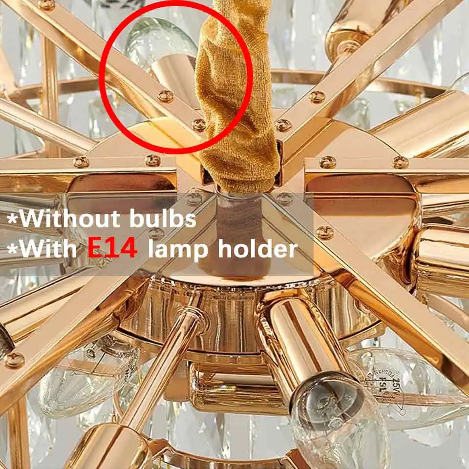 LED الحديثة الثريات البلورية/ النجف الكريستالي ضوء السقف الفاخرة مع E14 حامل مصباح لغرفة الطعام المطبخ جزيرة غرفة المعيشة المنزل #3