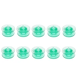 10PCS Green Plastic Sewing Machine Bobbins Set #4131825-45 for Husqvarna Viking White with Thread Hole