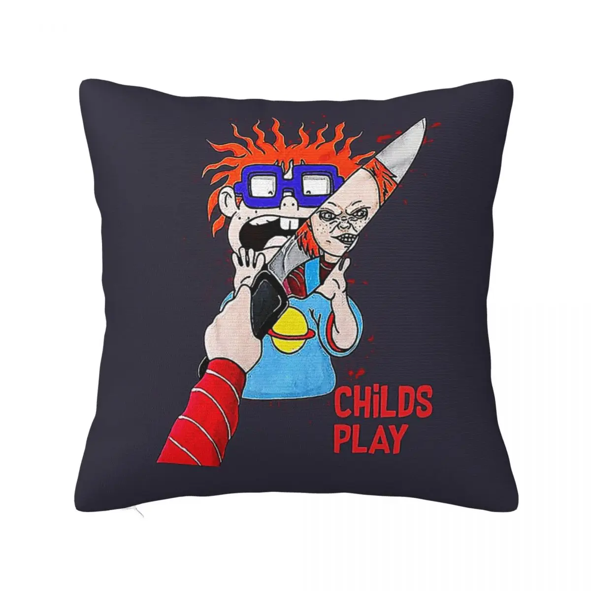 Rugrats Scary Chucky Doll With Knife Childrsquos Play Women F Trending Square Pillow White Square pillow