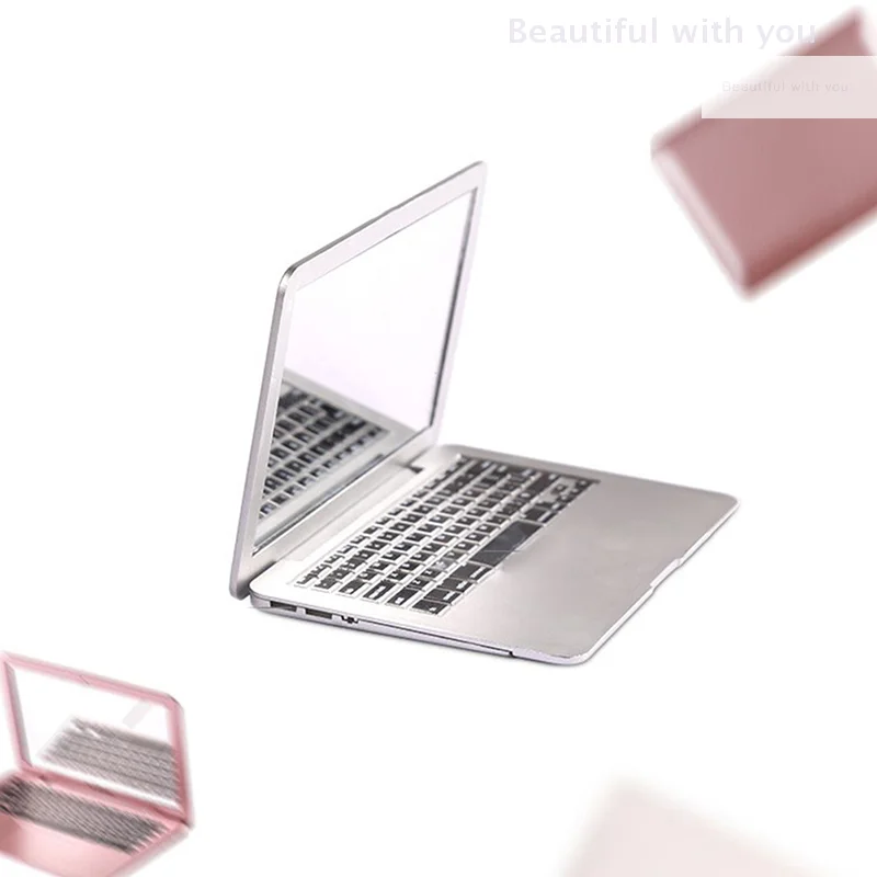 مرآة مكياج صغيرة عالية الجودة للكمبيوتر المحمول ماك بوك فضي وأبيض مرآة لمستحضرات التجميل تصميم جديد مرآة مكياج محمولة مرآة مدمجة #5