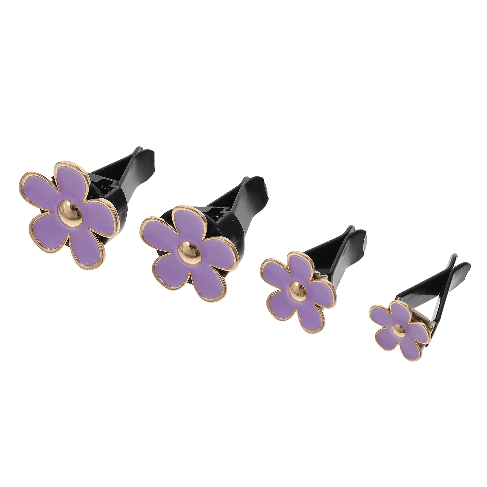 

4pcs Metal Chrysanthemum Car Perfume Clips for Women Vent Air Freshener Dashboard Decor Aroma Accessories Purple