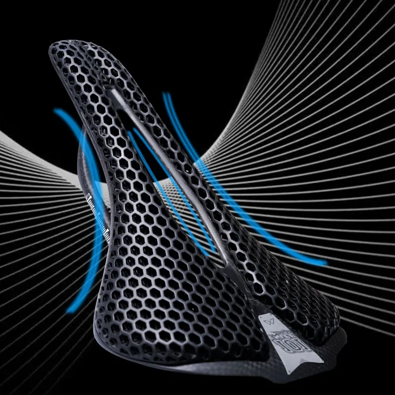 

3D Printed Carbon Fiber Bike Seat Cushion Road Mountain Bike Saddle Hollow Comfortable Breathable Bicycle Saddle Bicycle Parts