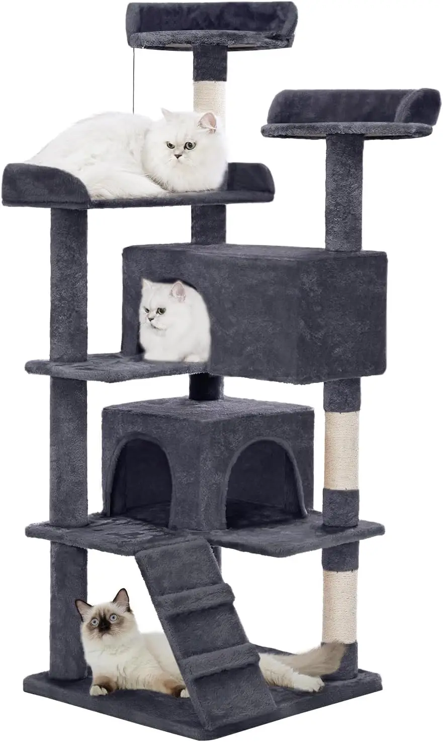 

Made4Pets Cat Tree Tower 56in Cat Tower for Indoor Cats Kitten Tree Multi-Level Cat Tree with 2 Condo Furniture Activity