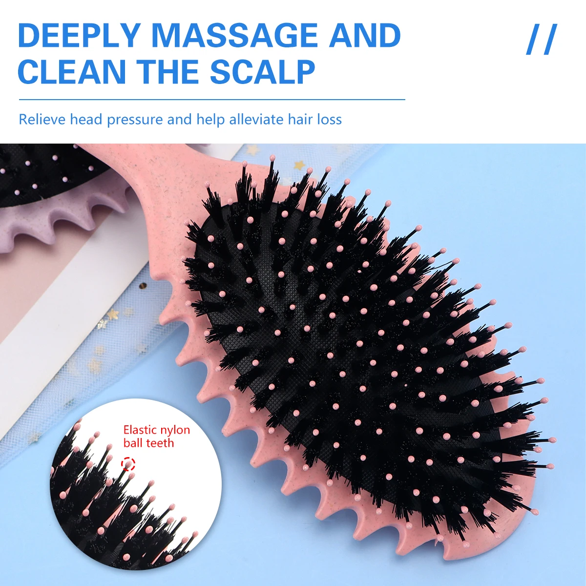 Brosse multi-usages pour cheveux bouclés, peigne à barbe en poils de sanglier, poignées de coiffure, outils de coiffure pour la maison, définition des boucles