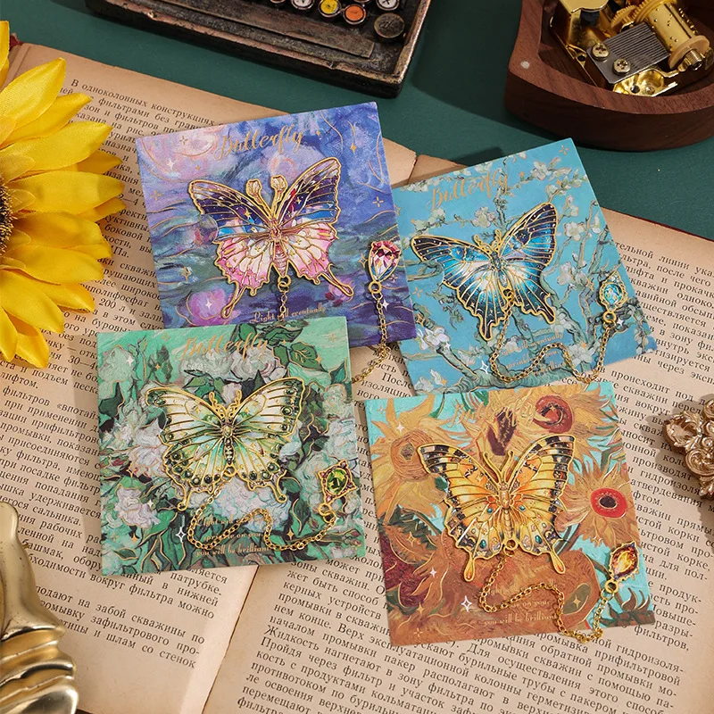 

Unique Butterfly Oil Painting Bookmarks Vintage Style Student Gift 6PCS bookmark