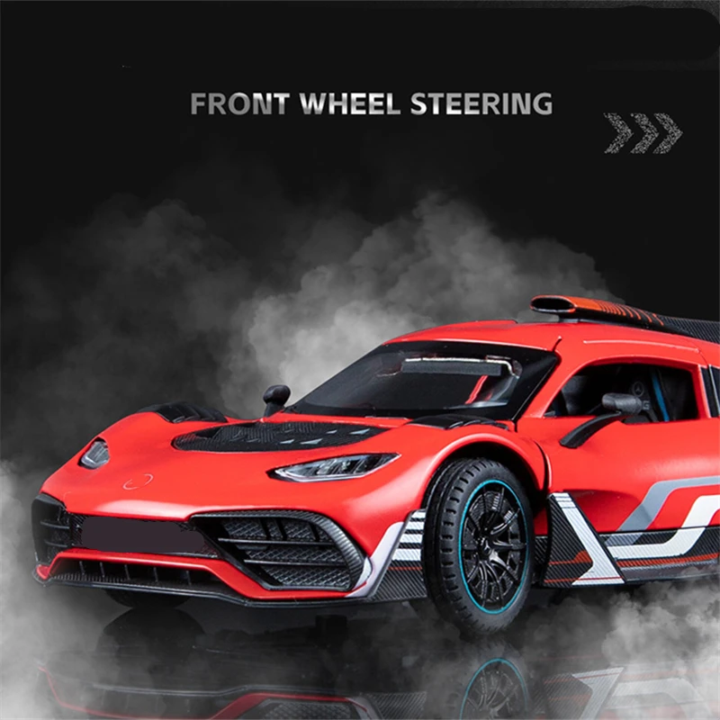 1/24 Bens-One Track Alloy Sports Car Model Diecasts Metal Vehicles Car Model Sound and Light Simulation Collection Kids Toy Gift