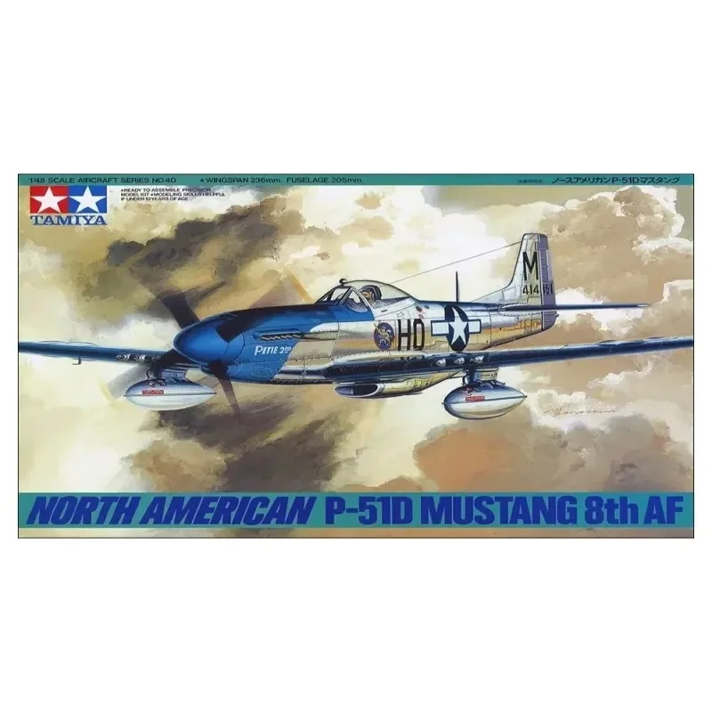 

Tamiya 61040 Airplane Model 1/48 Scale North American P-51D Mustang 8th AF Fighter Model Kits for Military Model Hobby DIY