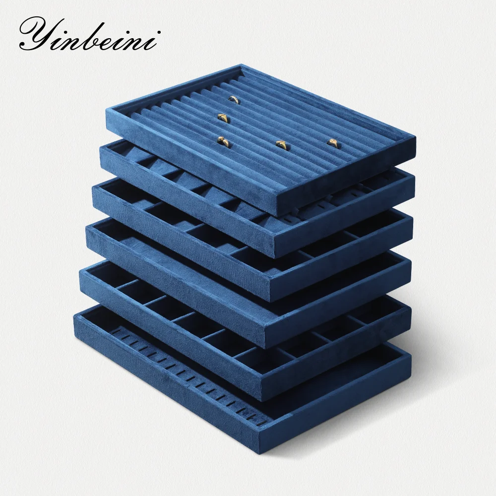 

Подставка-органайзер Yinbeini P038 для ювелирных украшений: бархатный лоток для колец, серег, браслетов и ожерелий, настольный, штабелируемый, с выдвижными ящиками