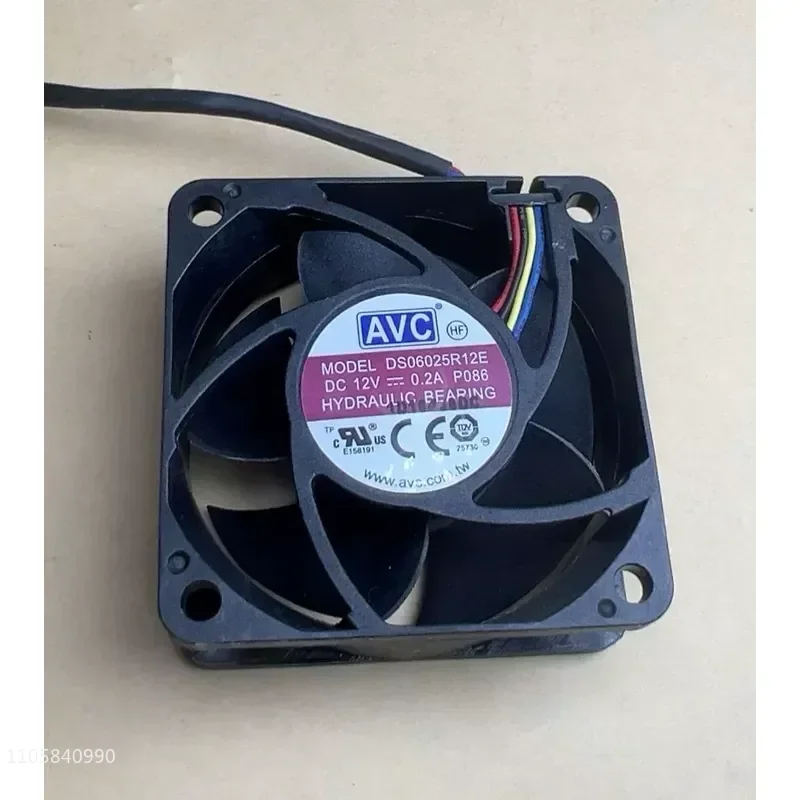 for AVC DS06025R12E Original Taiwan 4 Wire Cooling Fan 6cm DC 12V Double Ball Bearing Quiet CPU Cooler Replacement Part
