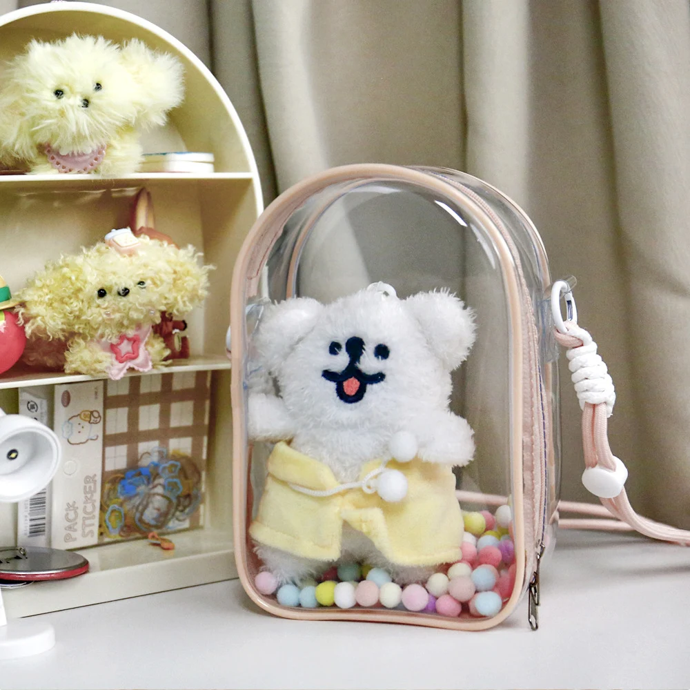 15cm Doll Outdoor Bag Thicken Transparent PVC Storage Pouch Mystery Box Storage Case Organizer Box Double Zipper Keychain Bag