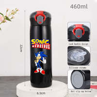 460ml Sonic The Hedgehog Thermal Cup Bouncing Spots Childrens Straw Cup Portable Stainless Steel Anti Drop Bottle Aldult Gifts