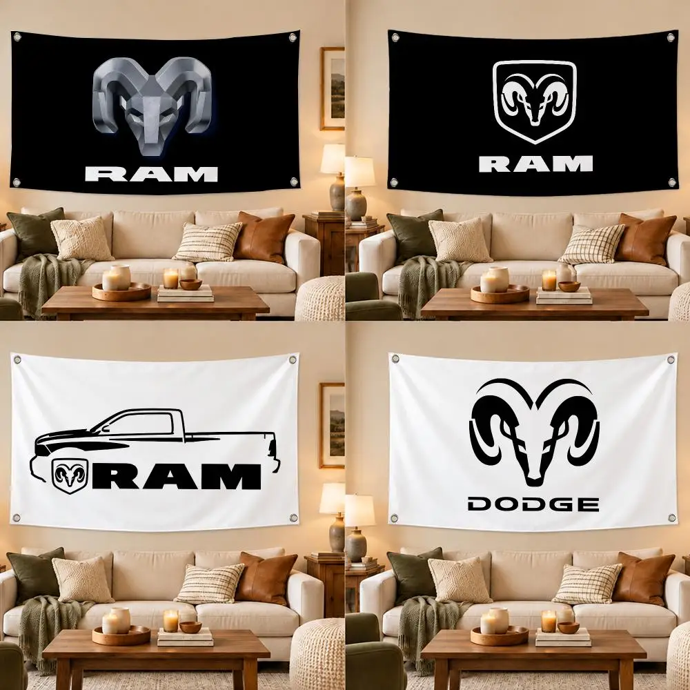 Brand Dodge Ram Flags Modern Fabric Banner Pennants Bedroom Garden Party Birthday Wall Ornament Decor