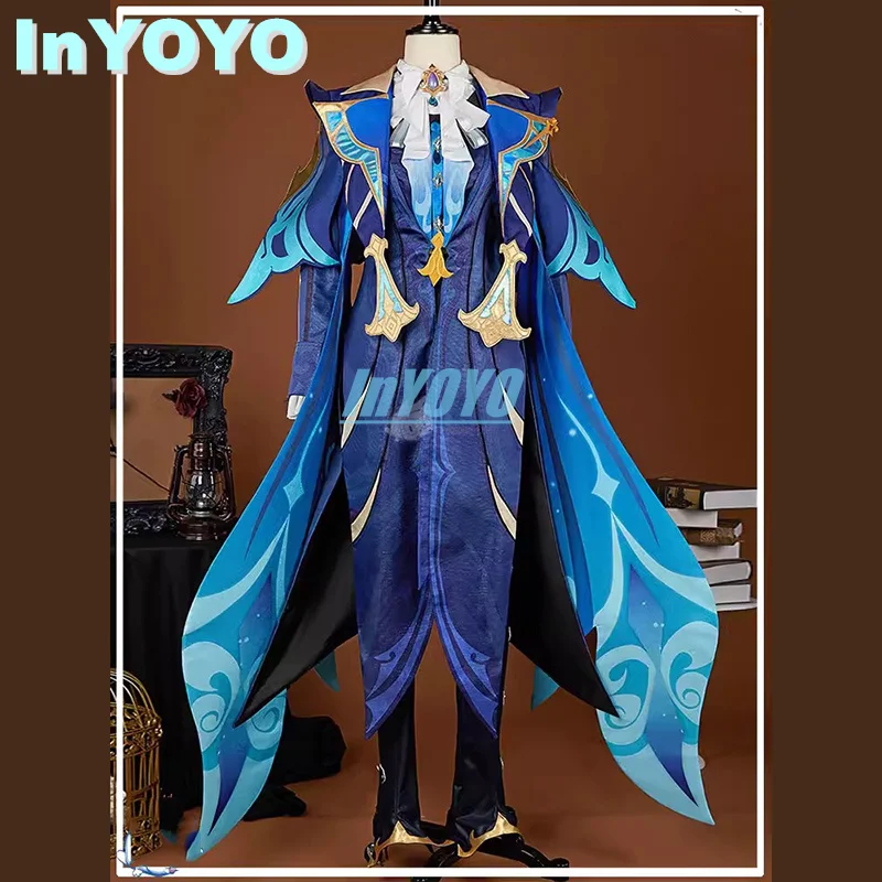 InYOYO Genshin Impact Neuvillette Judge Handsome Uniform Cosplay Costume Game Suit Halloween Party Outfit For Men New