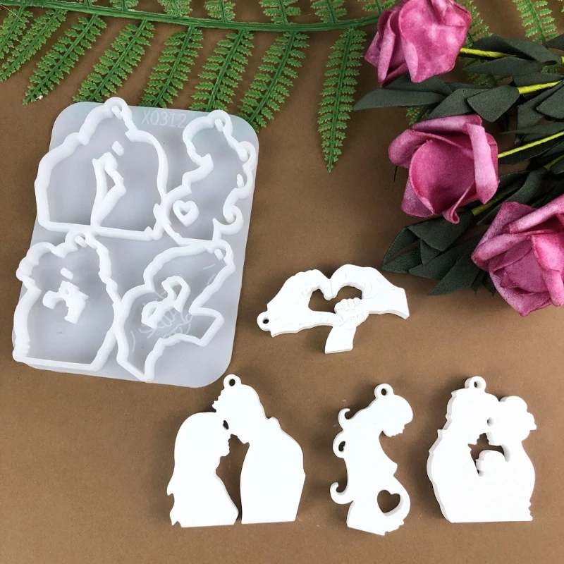 Moules flexibles en Silicone pour créations pendentifs familiaux uniques, accessoire Portable pour projets décoration