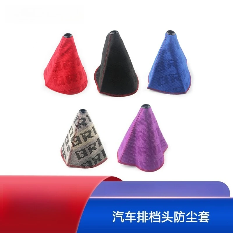 

Hot JDM Style Canvas Universal Shift Lever Knob Boot Cover Red Black Racing Shift Knob Collars