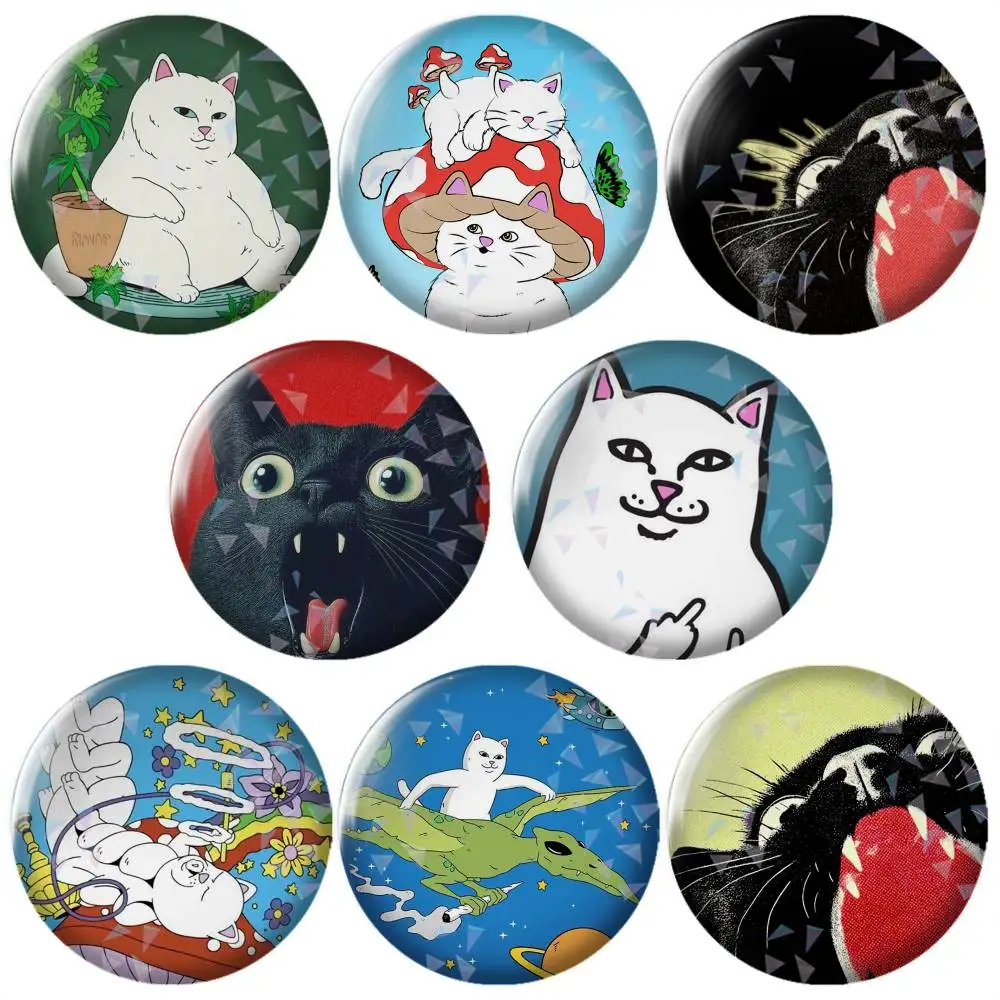 Abstract-t Art-t Cat Brooch Metal Decorative Brooch Pins for Backpack Clothes Jacket Accessories,Souvenir.