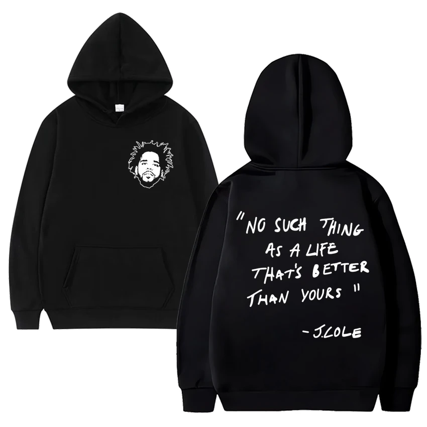 

Hot rapper J Cole Double Sided print Hip Hop Hoodie Men Women vintage oversized streetwear Unisex Fleece Long sleeve pullovers