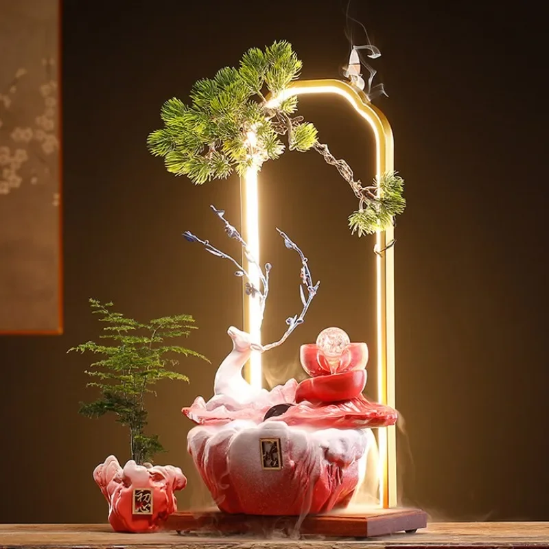 

Керамический фонтан, струящийся настольный декор, домашний офис, настольный дзен, релаксационный подарок для новоселья, фэн-шуй в помещении