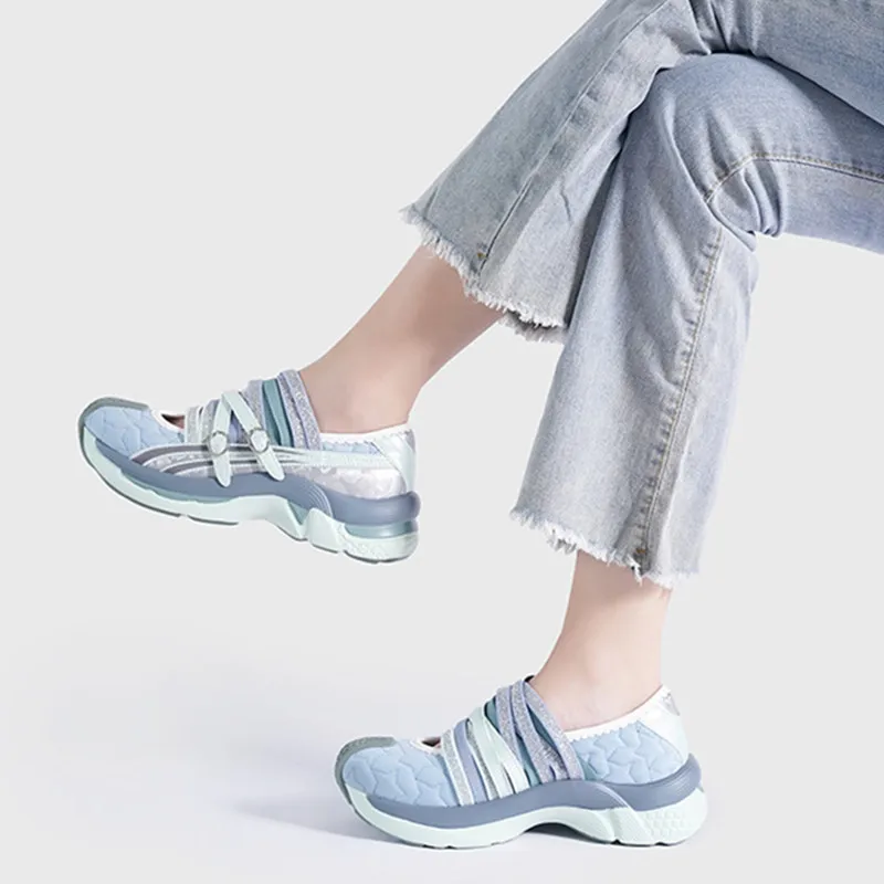 Women Casual Loafers Strap Ballet Dance Flats Shoes Spring Autumn Thick Sole Espadrilles Female Sports Walking Sneakers Shoes