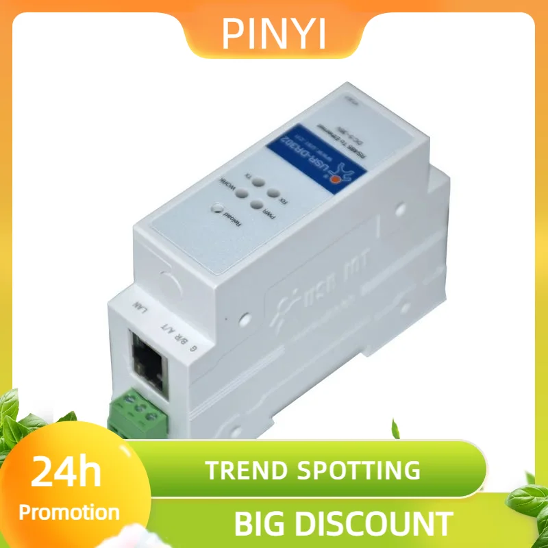 

Акция с адаптером питания Монтаж на DIN-рейку USR-DR302 Преобразователь Modbus RS485 в Ethernet RTU в TCP для передачи данных