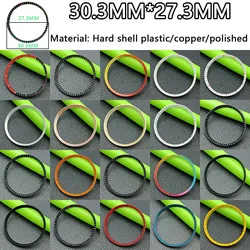 Mod watch badge ring with NH35 NH36 case replacement hard plastic/copper/polished inner ring size 30.3 * 27.3mm watch accessorie
