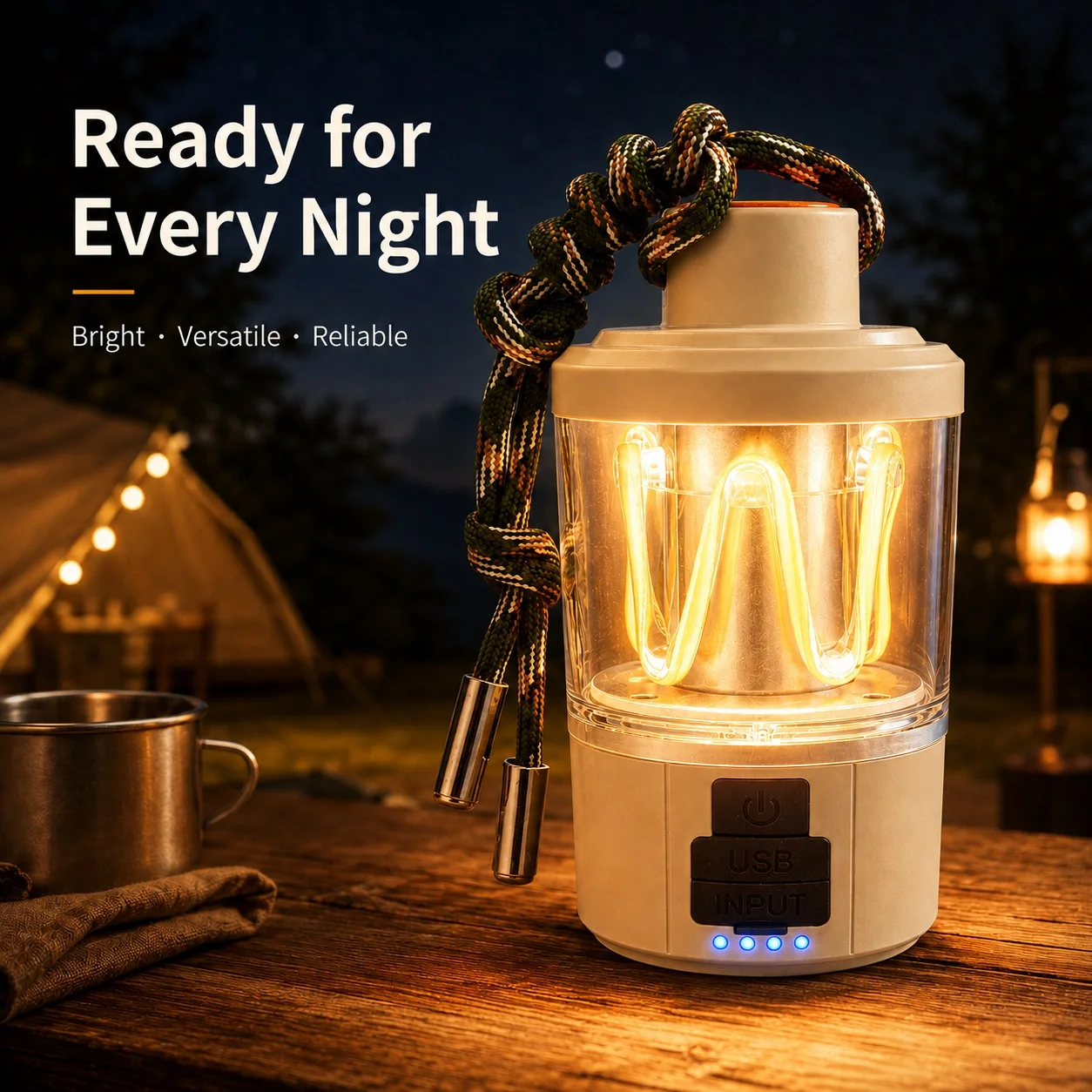 Retro Camping Lantern, Portable Lantern, USB Rechargeable Led Camp Light, Warm Light Ambiance Lamp, Hangable Tent Light, Outdoor Camping Lighting, Long-Lasting Portable Emergency Light, Garden Decoration Light, Night Fishing Light, Stall Light, Student Dormitory Bedside Night Light
