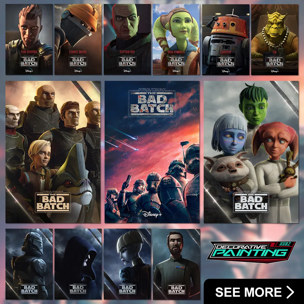 

Star Wars: The Bad Batch Posters Hunter Home Decoration Wrecker Canvas Painting Tech Wall Art Crosshair Movie Picture Echo Mural
