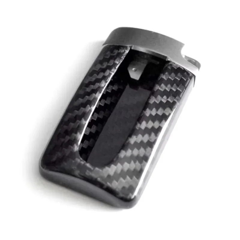 Funda protectora con mando a distancia de fibra de carbono Real en forma de U para Nissan GTR para Infiniti, funda para llave de coche, bolsa plateada