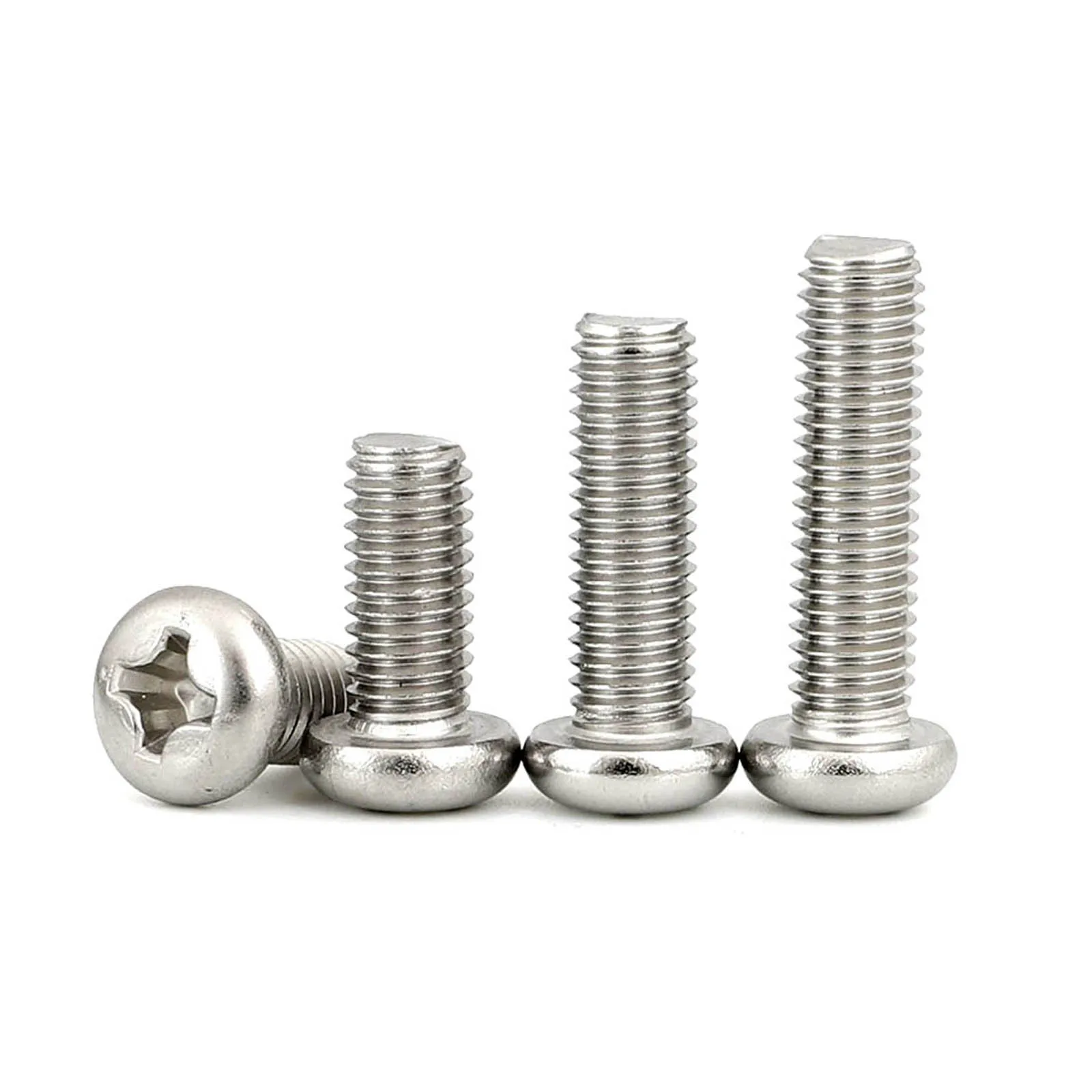 50pcs M0.8 M1 M1.2 M1.4 M1.6 M2 M2.5 M3 M4 Mini Micro Small GB818 304 Stainless Steel Cross Phillips Pan Head Screw Round Bolt