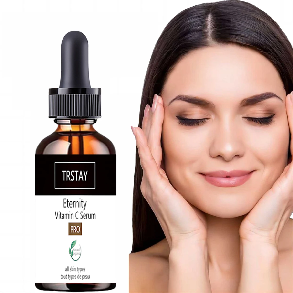 

TRSTAY Vitamin C Serum for Face Moisturizing Oil Control Shrink Pores Deep Anti Wrinkle Spots Fade Fine Line Whitening VC