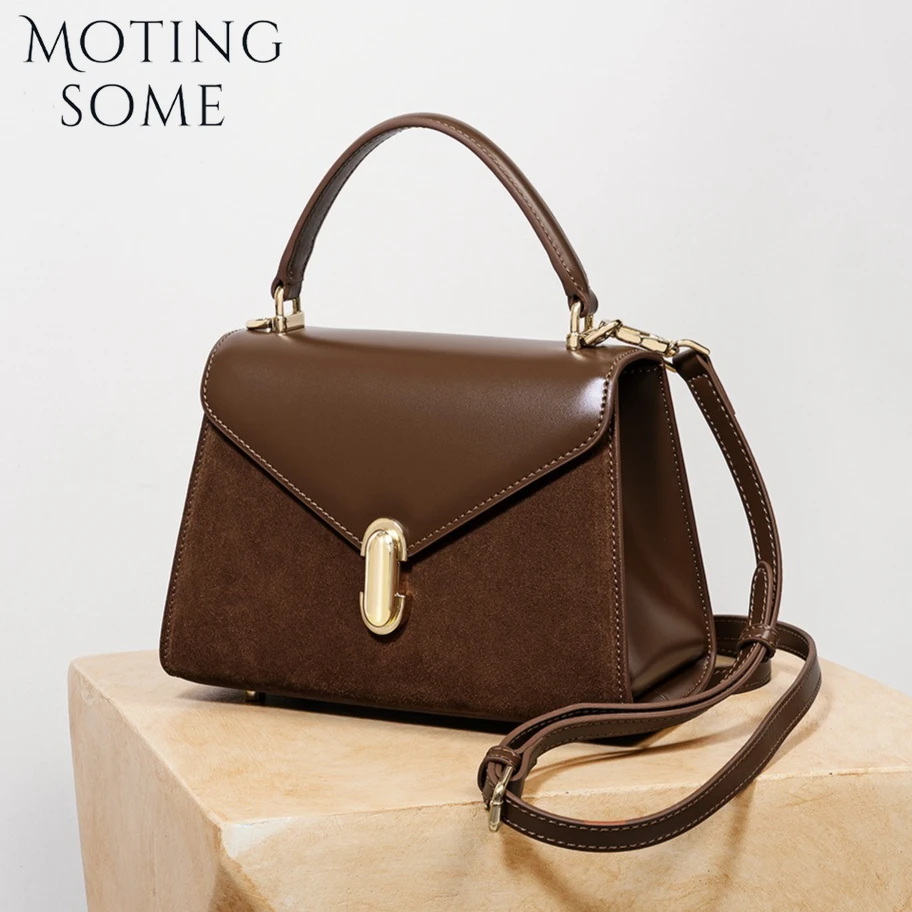

Motingsome Luxury Designer Woman Handbag Suede Patchwork Leather Mini Shoulder Bag Small Square Purse 2025 New in Winter Purse