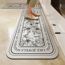 Kitchen Floor Mats Oil-proof Waterproof Easy-care Rug Simplicity Line PVC Leather Washable Balcony Carpets Tapetes De Cocina 양탄자