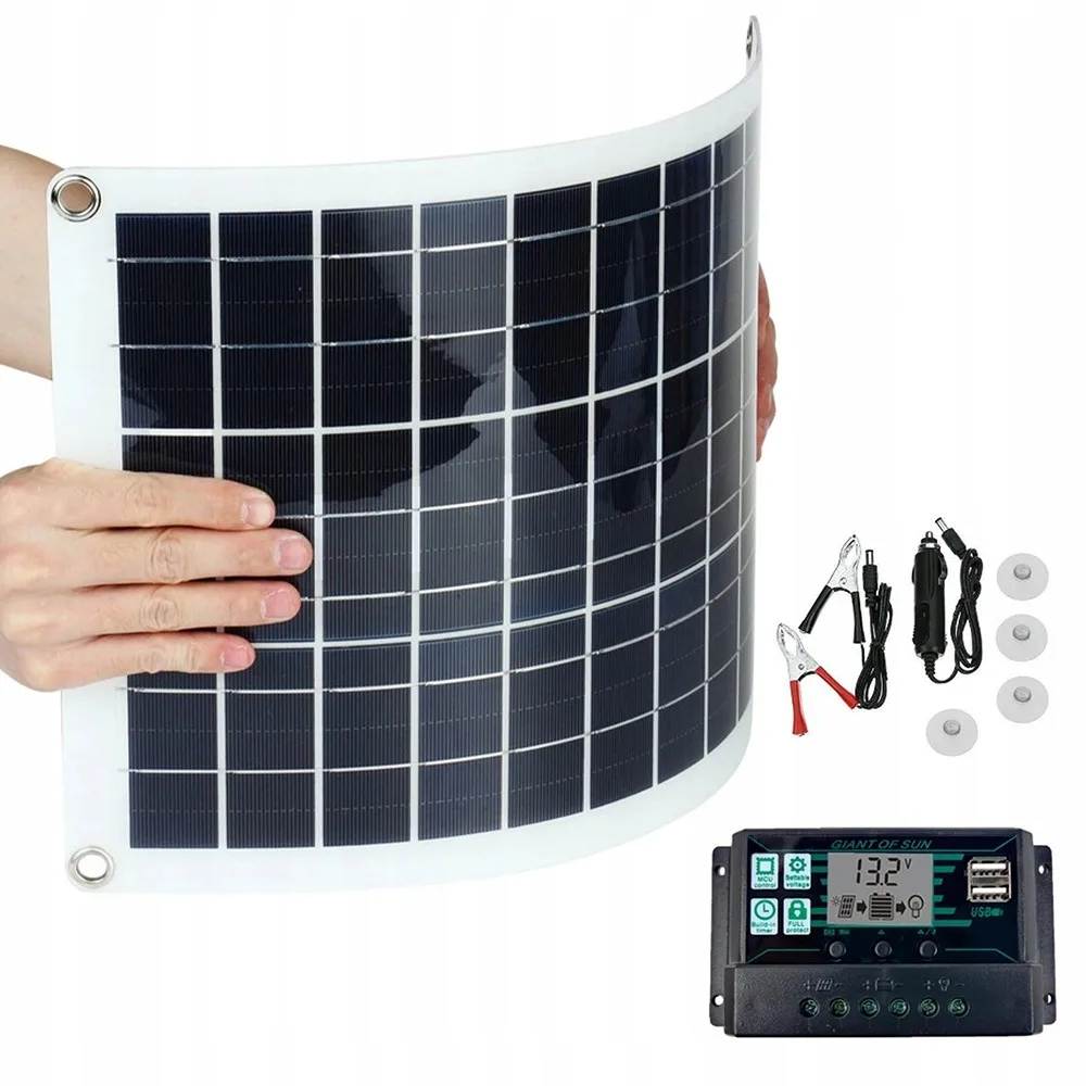 Polykristallines Solarpanel 18V Solarstrom-Board-Controller Outdoor Flexibles Photovoltaik-Ladepanel Praktisch 20W