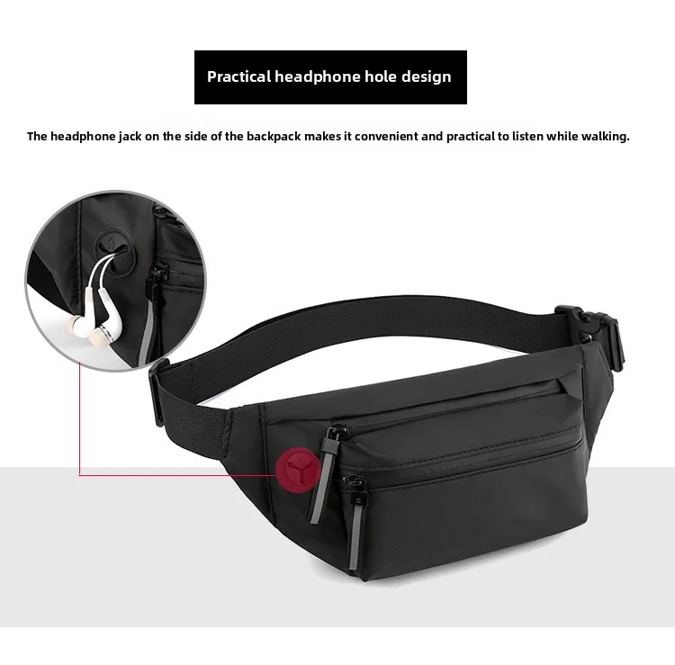 New Fashionable Men's Crossbody Bag, Casual Outdoor Sports Waist Bag, Multi-functional Large-capacity Water-resistant Chest Bag